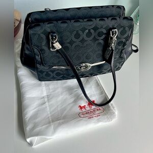 MADISON OP ART SATEEN SMALL MADELINE EAST/WEST SATCHEL COACH PURSE